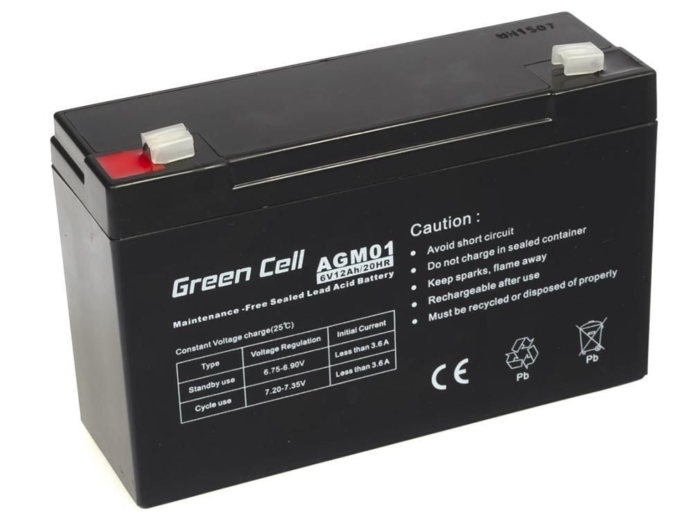 Green Cell AGM VRLA 6V 12Ah maintenance-free battery for the...