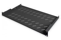 1U fixed shelf for racks from 400 mm depth 45x483x250 mm, up to 15 kg, black (RAL 9005)