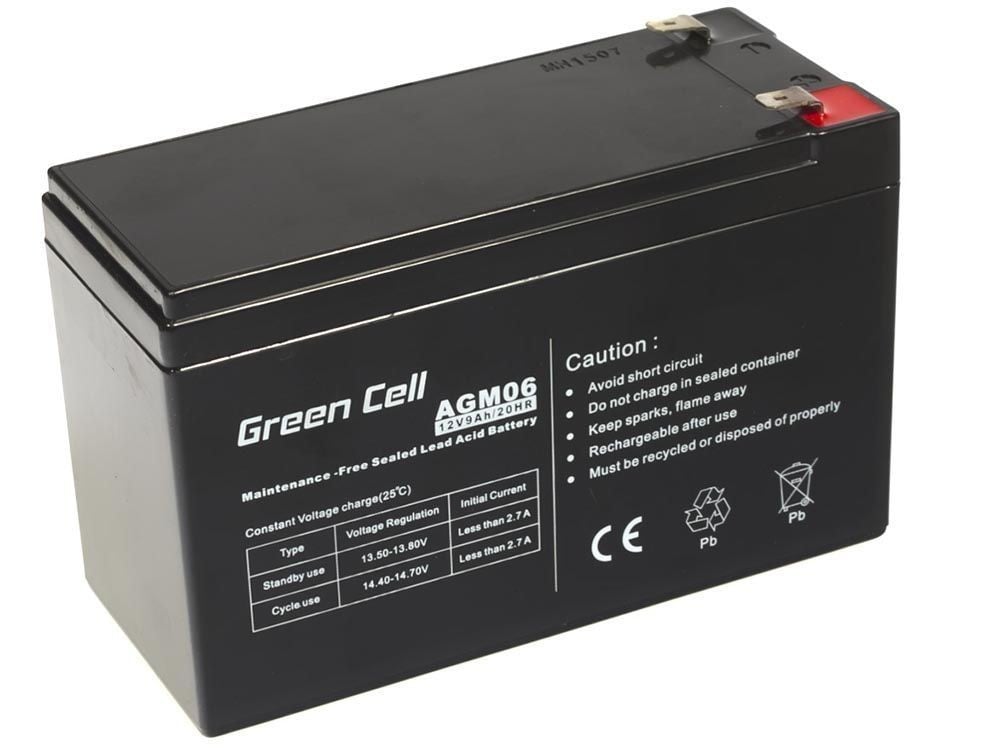 Green Cell AGM VRLA 12V 9Ah maintenance-free battery for UPS...