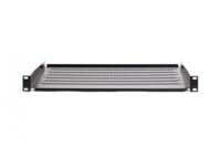 1U fixed shelf 19", depth 350 mm, load capacity 25 kg, mounting at 4 points, screws and bracket included, black (RAL 9005) - Slika 2