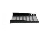1U fixed shelf 19", depth 350 mm, load capacity 25 kg, mounting at 4 points, screws and bracket included, black (RAL 9005) - Slika 3