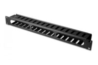 1U cable management cage detachable rear plate, 44x483x68 mm, black - Slika 3