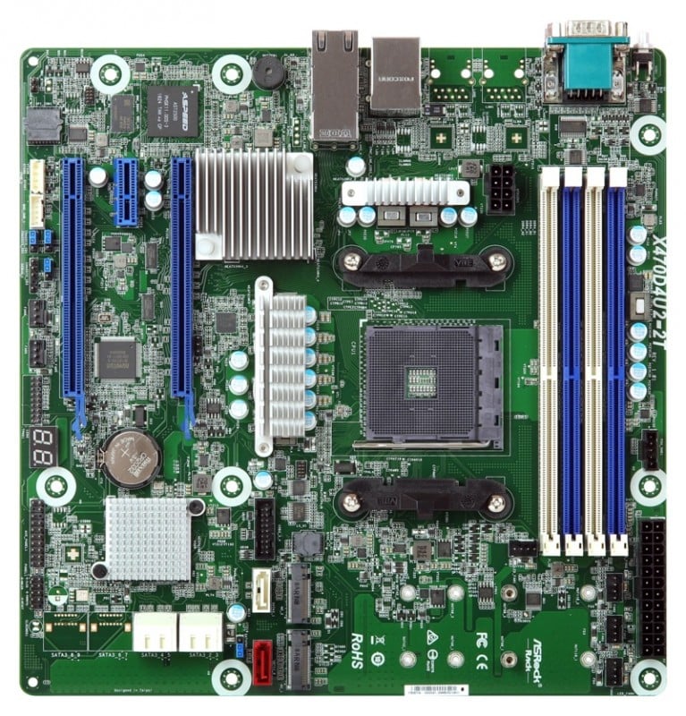 ASRock X470D4U2/1N1, 1xSKT AM4, AMD Ryzen, X470, 6xSATA, 2xM...