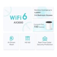 TP-LINK DECO X55(2-PACK) - AX3000 Whole Home Mesh Wi-Fi 6 System - Slika 3
