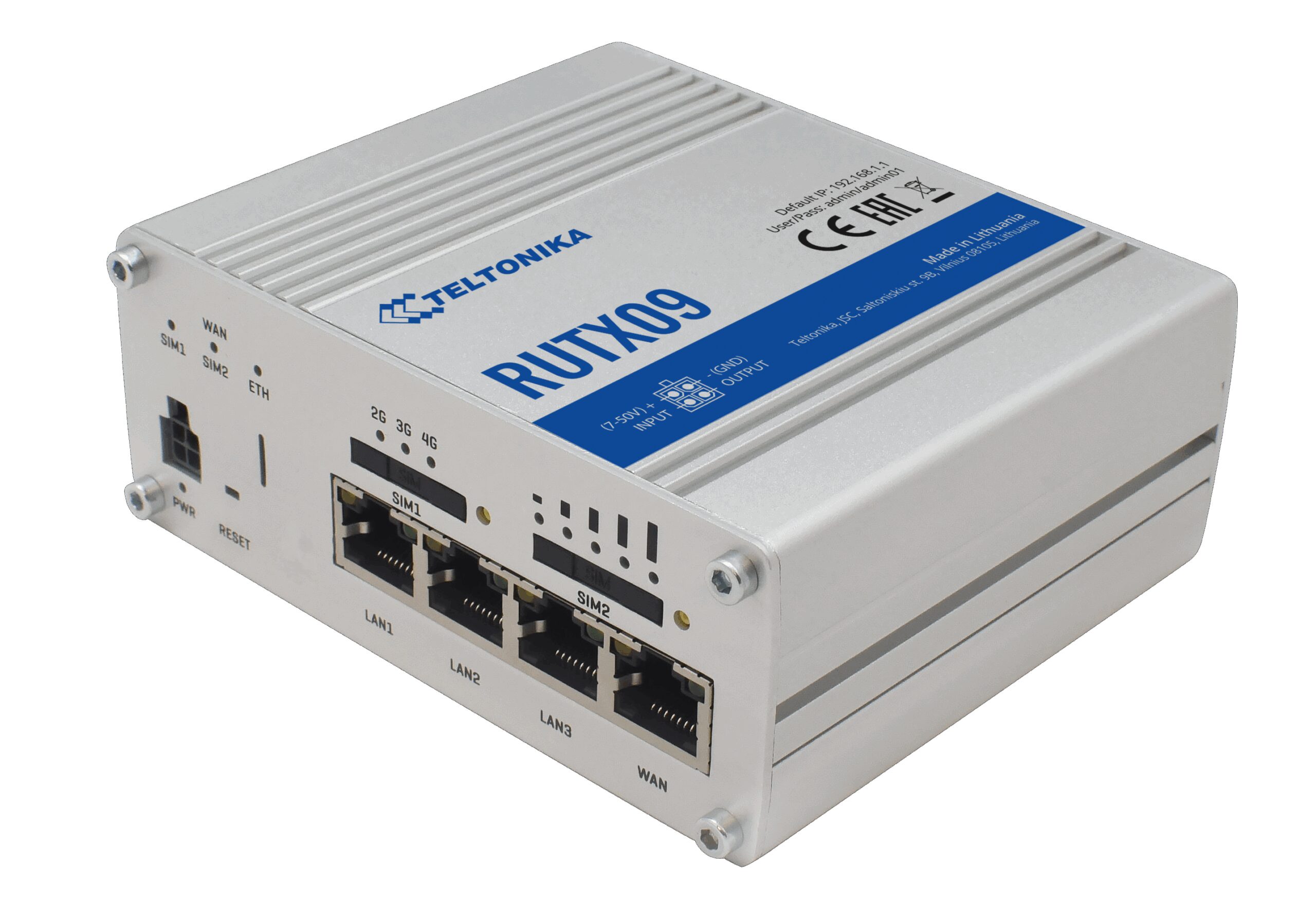 Teltonika RUTX09 LTE Cat 6 Giagabit Industrial Router