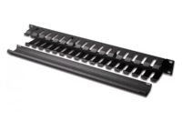 1U cable management cage detachable rear plate, 44x483x68 mm, black - Slika 2