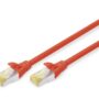 CAT 6A S-FTP patch cord, Cu, LSZH AWG 26/7, length 0.5 m, color red