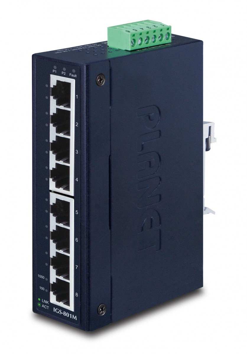 Planet IGS-801M IP30 Slim type 8-Port Industrial Manageable ...