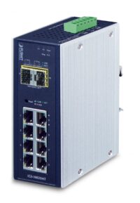 Planet IGS-10020MT IP30 Industrial L2+/L4 8-Port 1000T + 2-Port 1G/2.5G SFP Full Managed Switch (-40 to 75 C, dual redundant power input on 12~48VDC terminal bl