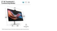 HP Series 7 Pro 27 inch 4K Conferencing Monitor - 727pm computer monitor 27" 3840 x 2160 pixels 4K Ultra HD LCD Black - Slika 9