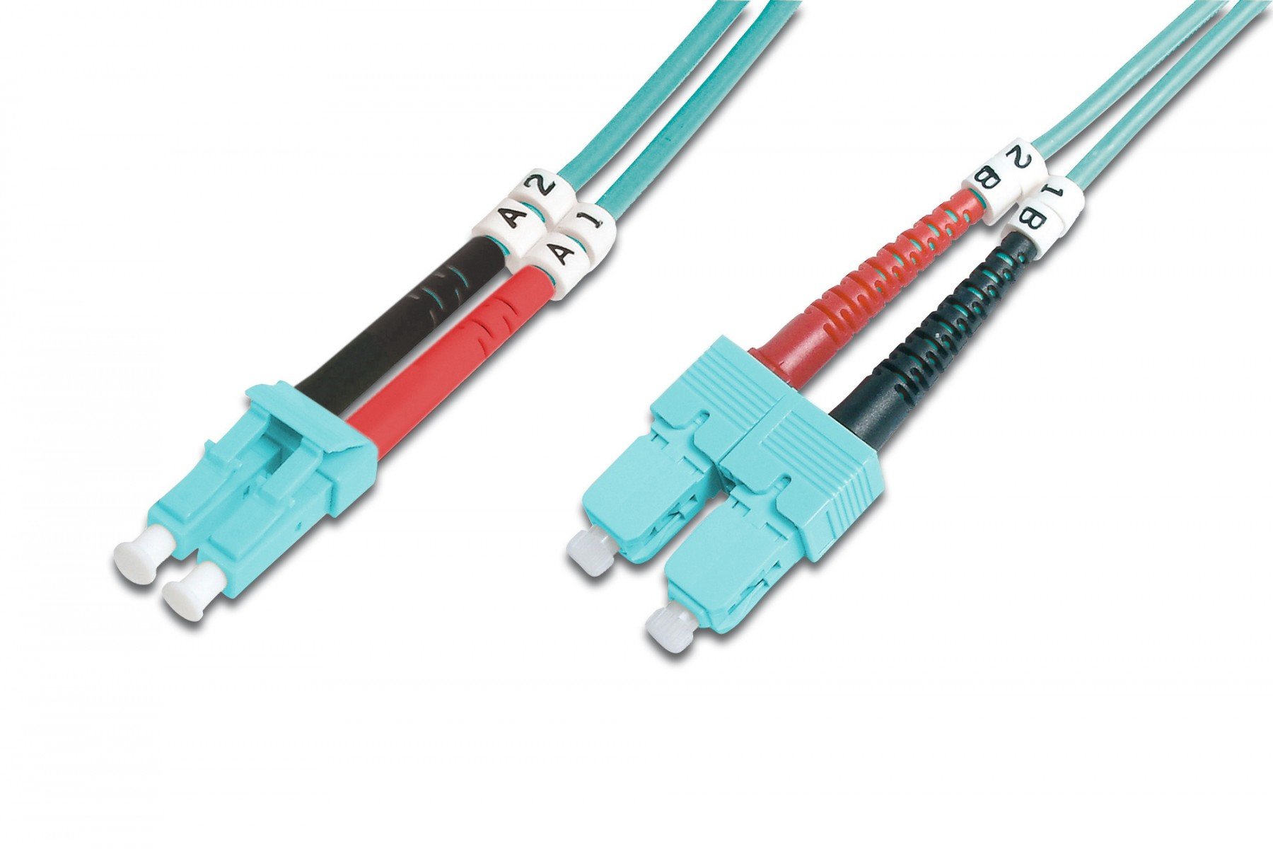 FO patch cord, duplex, LC to SC MM OM3 50/125 µ, 3 m