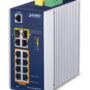 Planet IGS-5225-8P2T2S IP30 Industrial L2+/L4 8-Port 1000T 802.3at PoE+ 2-port 10/100/1000T + 2-Port 1G/2.5G SFP Full Managed Switch (-40 to 75 C, dual redundan