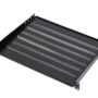 1U fixed shelf 19", depth 350 mm, load capacity 25 kg, mounting at 4 points, screws and bracket included, black (RAL 9005)