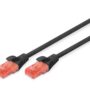 CAT 6 U-UTP patch cord, Cu, LSZH AWG 26/7, length 1 m, color black