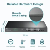 TP-Link TL-SG1218MP 18-Port Gigabit Rackmount Switch with 16-Port PoE+ - Slika 7