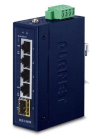 Planet IGS-510TF IP30 Compact size 4-Port 10/100/1000T + 1-Port 100/1000X SFP Gigabit Ethernet Switch (-40~75 degrees C, dual 9~48V DC/24V AC)