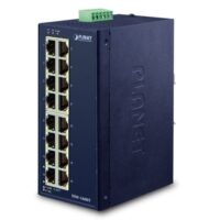 Planet ISW-1600T IP30 Industrial 16-Port 10/100TX Ethernet Switch (-40~75 C, dual redundant power input on 12-48VDC / 24VAC terminal block),UL certified