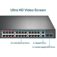 TP-Link TL-SL1226P 24-Port 10/100 Mbps + 2-Port Gigabit Rackmount Switch with 24-Port PoE+ - Slika 5