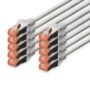 CAT 6 S-FTP patch cord, Cu, LSZH AWG 27/7, length 0.5 m, 10 pieces, color grey