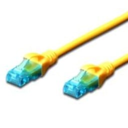 CAT 5e U-UTP patch cord, PVC AWG 26/7, length 0.25 m, yellow