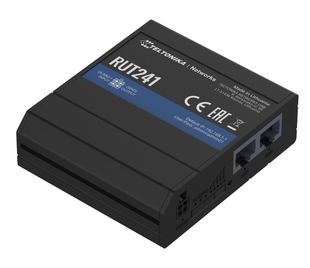 Teltonika RUT241 Industrial 4G/LTE WiFi Router (Quectel)