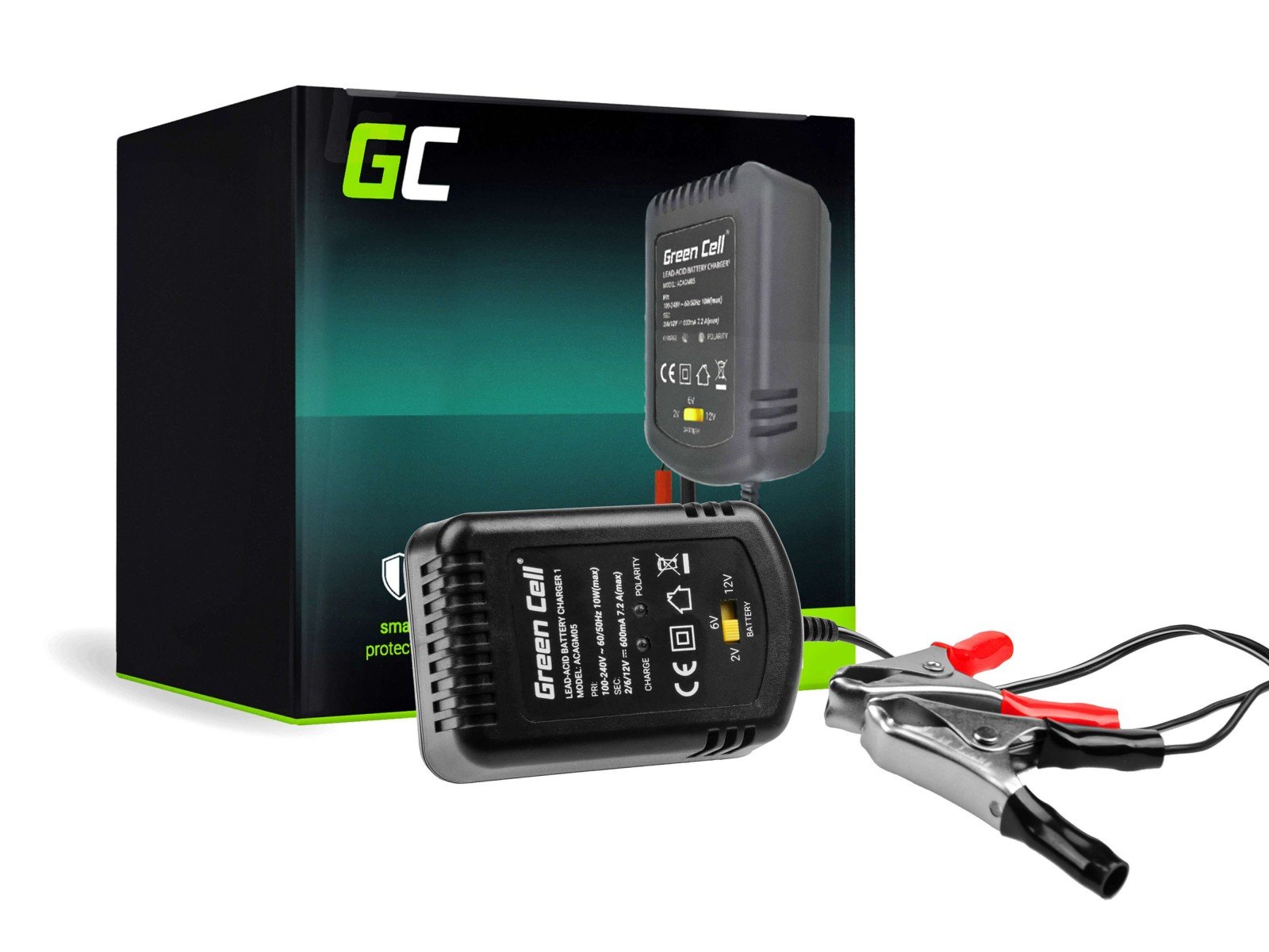 Green Cell Battery charger for AGM, Gel and Lead Acid 2V / 6...