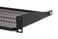 1U fixed shelf 19", depth 250 mm, load capacity 15 kg, mounting at 2 points, screws included, black (RAL 9005) - Slika 2
