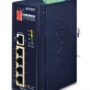 Planet ISW-504PT IP40 4-Port 10/100TX 802.3at PoE + 1-Port 10/100TX Industrial Fast Ethernet Switch (-40 to 75 C, 12V~48V DC power boost, 120W PoE budget, Stand