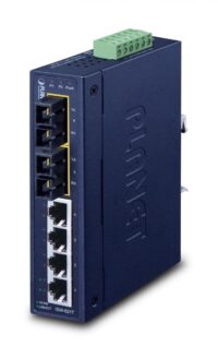 Planet ISW-621T IP30 Slim Type 4-Port Industrial Ethernet Switch + 2-Port 100Base-FX(SC) (-40 - 75 C)