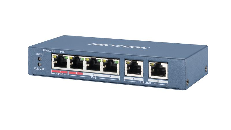 Hikvision DS-3E0106HP-E 4 Port Fast Ethernet Unmanaged POE S...