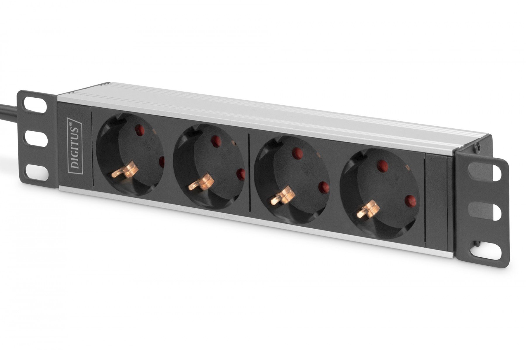 1U Aluminum PDU, 254 mm (10″) rack mount, 4x safety ou...