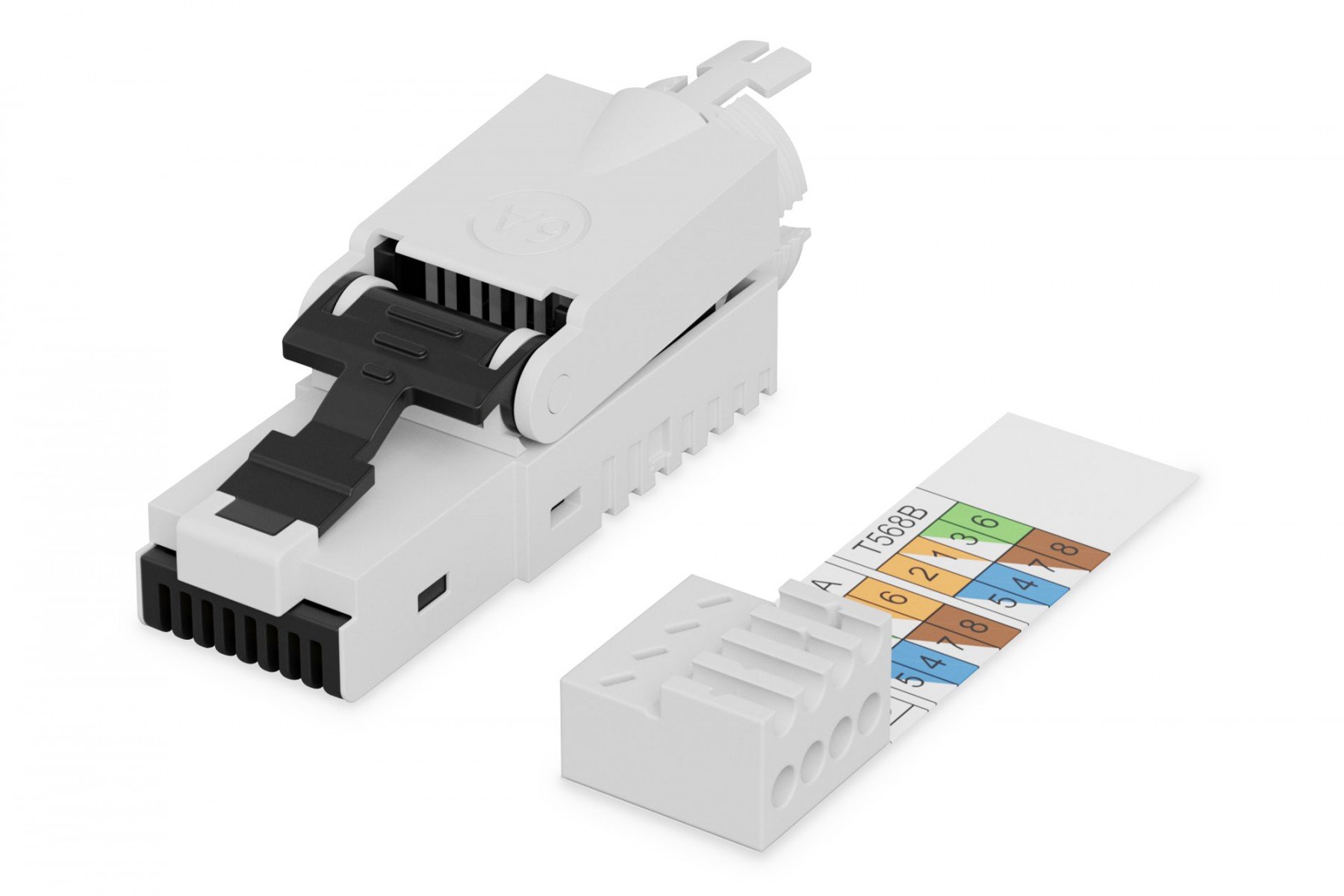 CAT 6A connector for field assembly, unshielded AWG 27/7 to ...