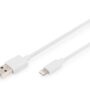 Charger/data cable, Lightning - USB A M/M, 1.0m, iP5/6/7, High Speed, MFI, wh