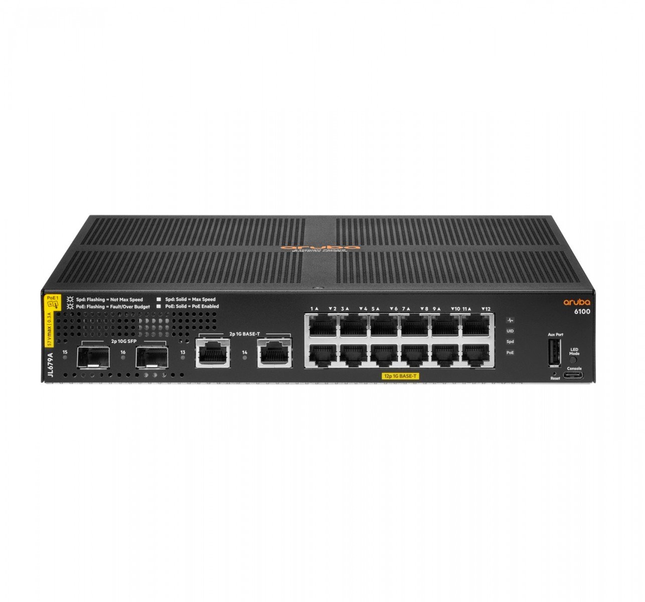 HPE Aruba 6100 12G Class4 PoE 2G/2SFP+ 139W – Managed ...