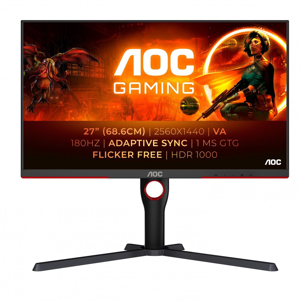 AOC Q27G3XMN/BK 27″ 2560×1440 IPS MiniLED 180Hz F...