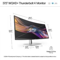 HP Series 7 Pro 37.5 inch WQHD+ Thunderbolt 4 Monitor - 738pu computer monitor 37.5" 3840 x 1600 pixels UltraWide Quad HD+ Black - Slika 8