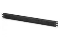 1U cable brush management panel open brush, color black (RAL 9005)