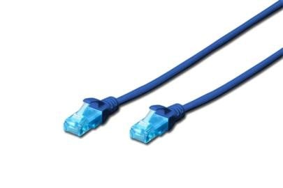 CAT 5e U-UTP patch cord, PVC AWG 26/7, length 0.25 m, blue