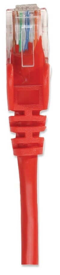 Intellinet Network Patch Cable, Cat5e, 1m, Red, CCA, U/UTP, PVC, RJ45, Gold Plated Contacts, Snagless, Booted, Lifetime Warranty, Polybag - Slika 4