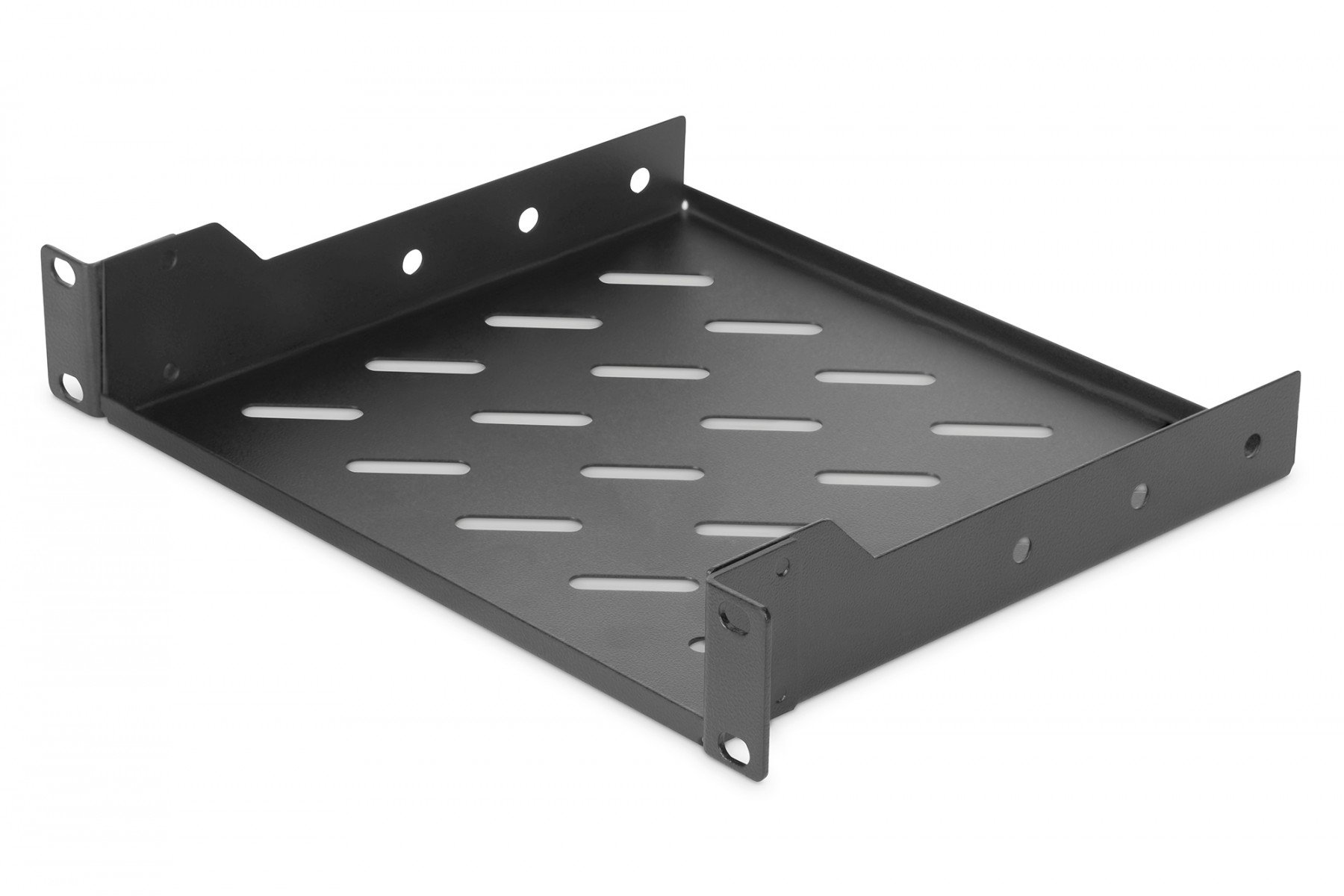 254 mm (10″) 1U fixed shelf 44x254x200 mm, color black...