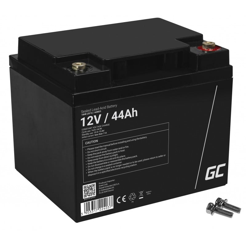 Green Cell AGM VRLA 12V 44Ah maintenance-free battery for mo...