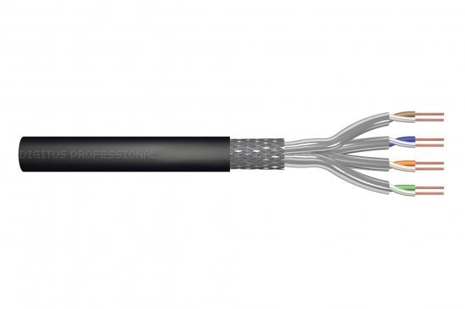 CAT 7 S-FTP outdoor installation cable, 1200 MHz PE, inner Fca (PE), AWG 23/1, 50 m, sx, black