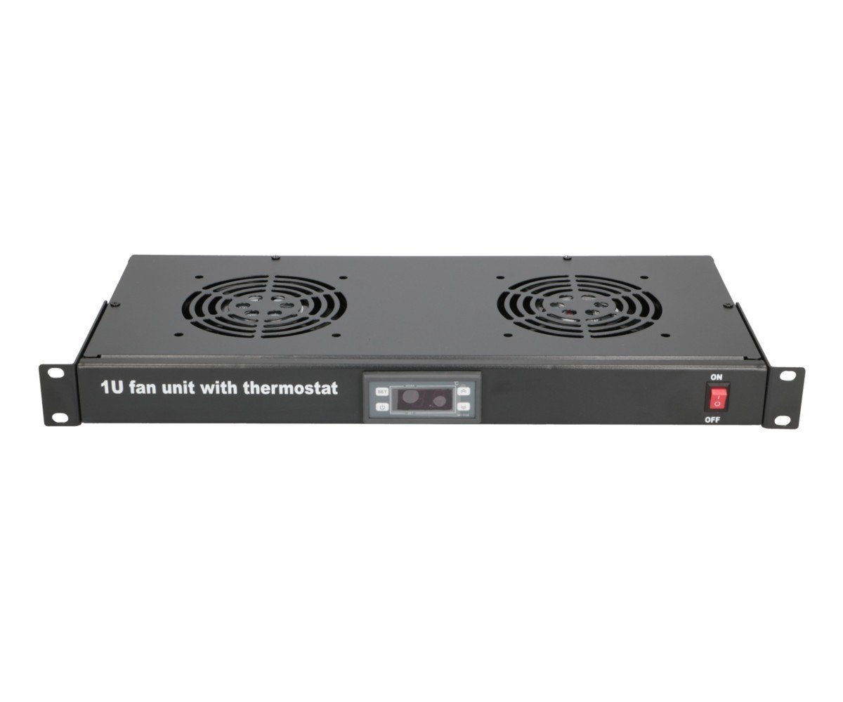 Extralink 19\” RACK MOUNT FAN PANEL (2 FANS) WITH THERMOSTAT