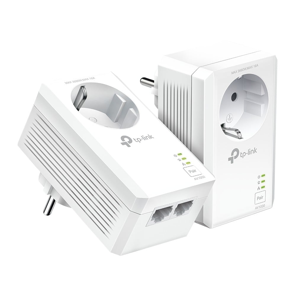 TP-Link TL-PA7027P KIT AV1000 Gigabit Passthrough Powerline ...