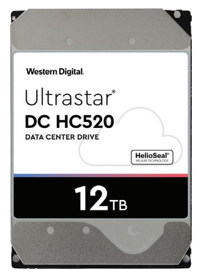 WD Ultrastar DC HC520 12TB 3.5 HDD SATA 512E ISE 7200RPM Helium 0F29590/HUH721212ALE600