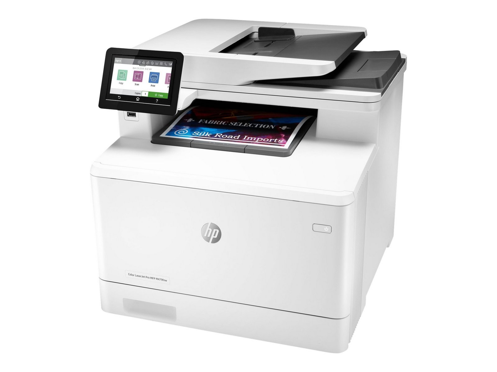 HP Color LaserJet Pro MFP M479fnw, Print, copy, scan, fax, email, Scan to email/PDF; 50-sheet uncurled ADF
