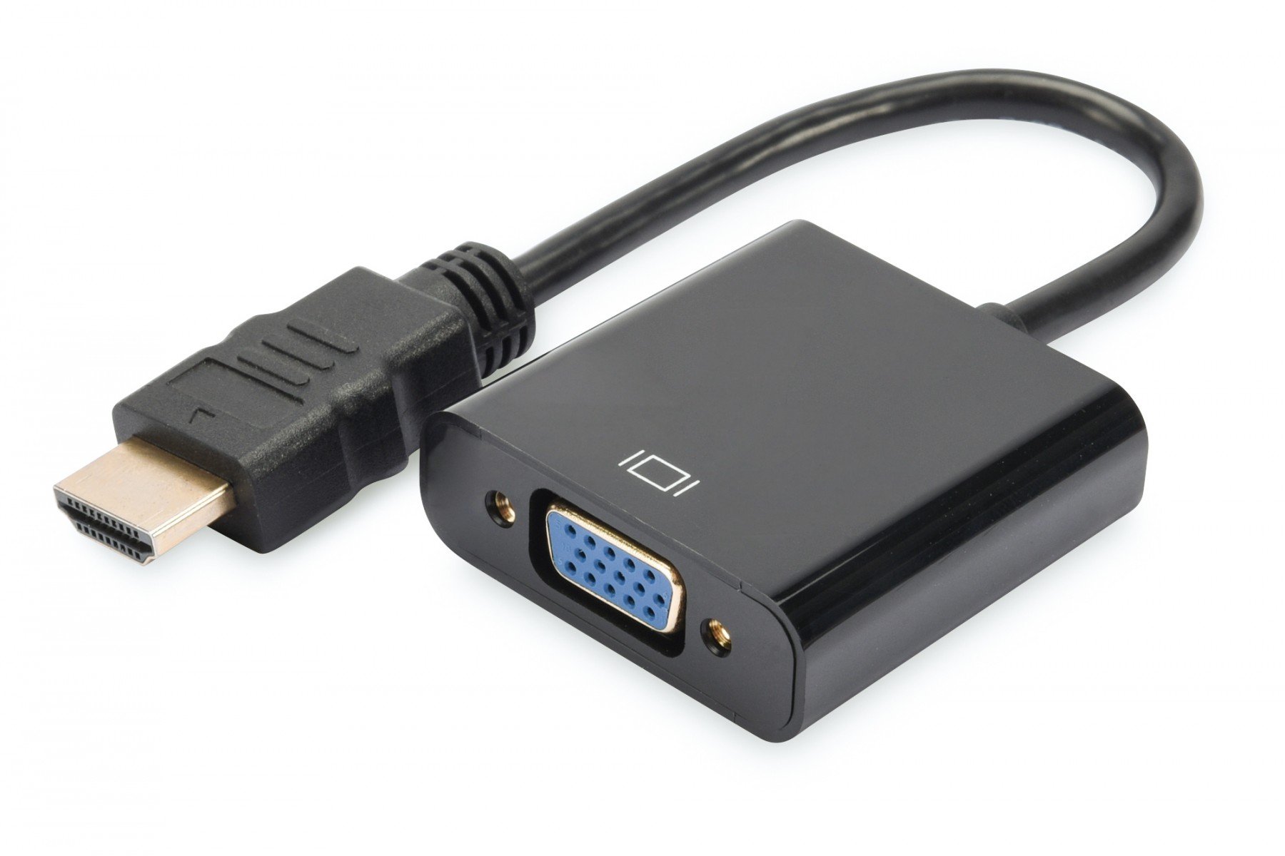 HDMI to VGA converter adapter Typ A – VGA (D-Sub) connector, 3,5mm audio jack