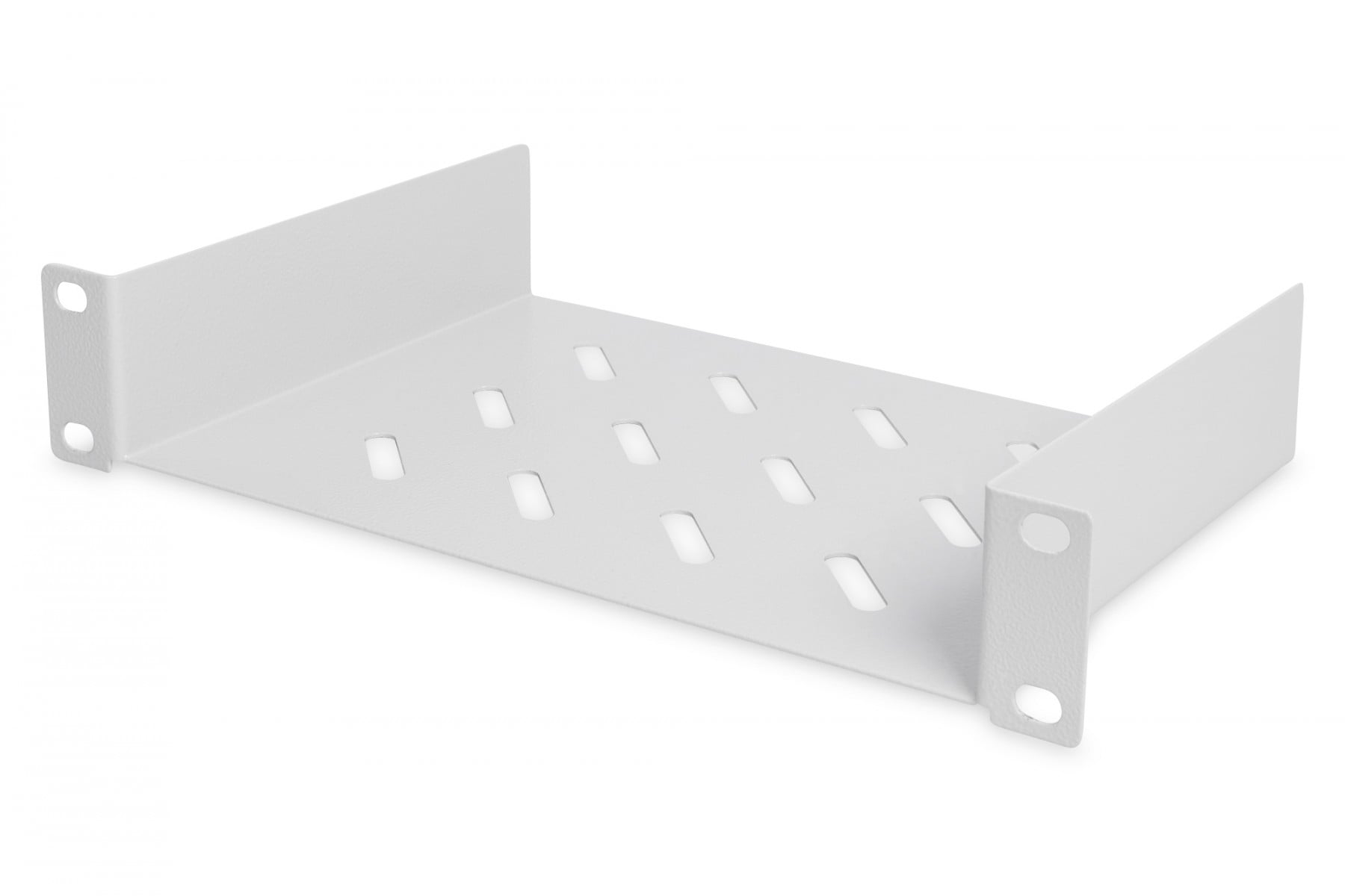 254 mm (10″) 1U fixed shelf 44x254x150 mm, color grey (RAL 7035) (RAL 7035)