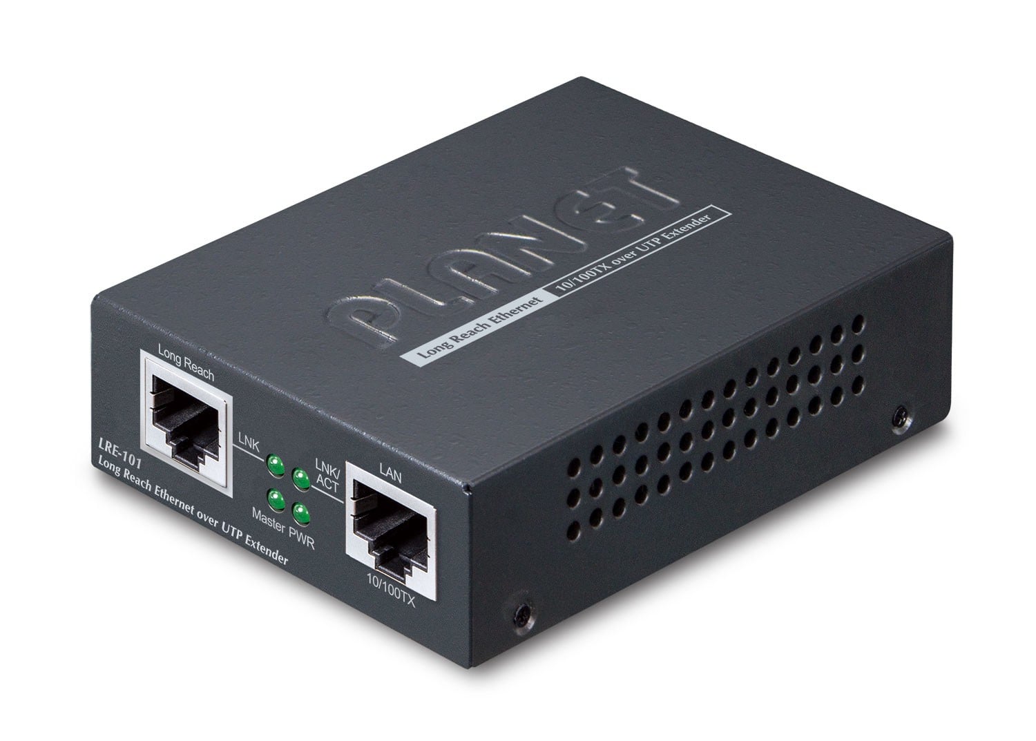 Planet LRE-101 1-Port 10/100TX Ethernet over UTP Long Reach Ethernet Extender (Up to 800 meters UTP cable/1200 meters phone wire, Master/Slave mode DIP switch)