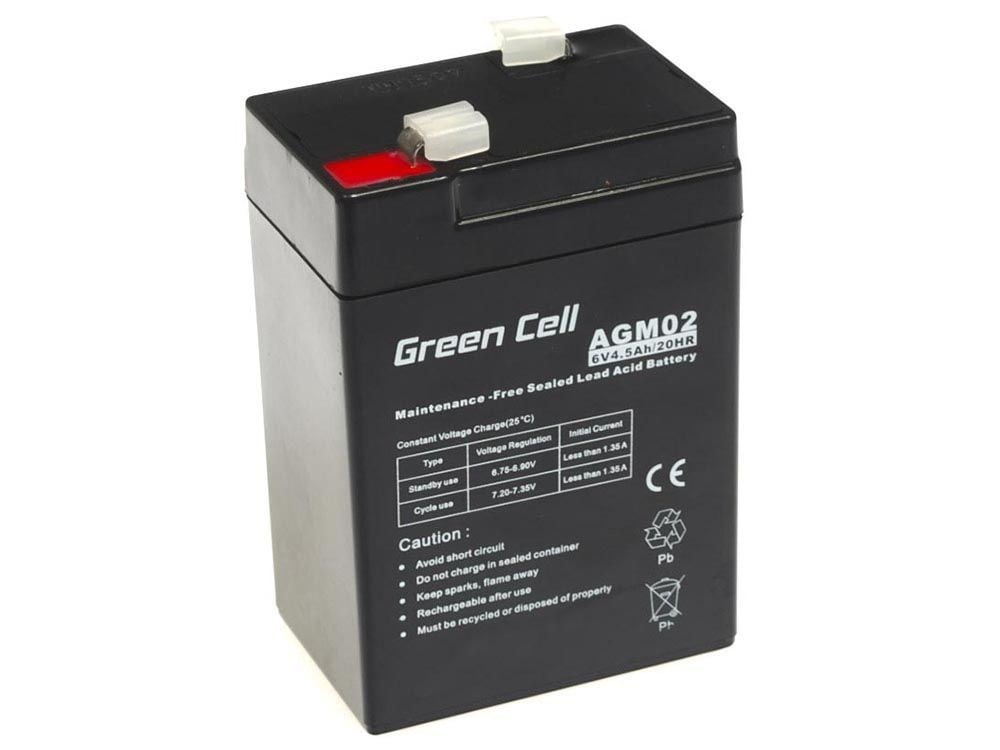 Green Cell AGM VRLA 6V 4.5Ah maintenance-free battery for the alarm system, cash register, toys